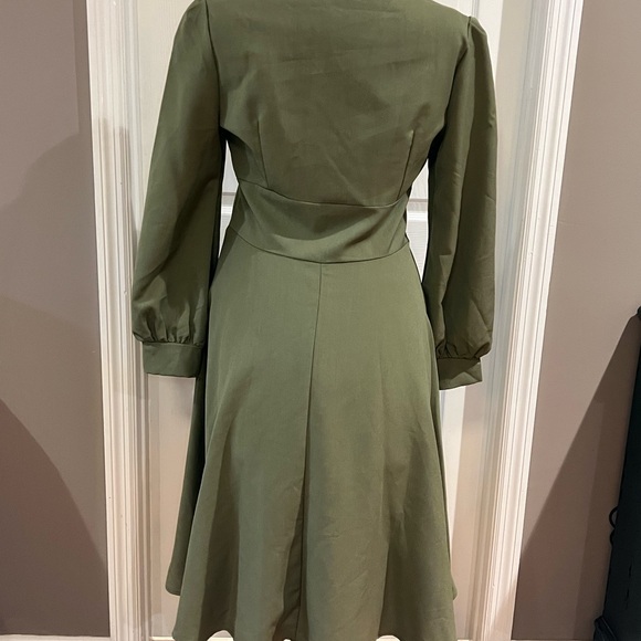 Retro style green dress side zip size M - Picture 4 of 4